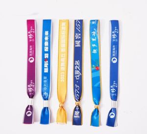 Promotion Gifts Event Custom logo Festival Wristbands Woven Polyester Bracelets <b>Fabric</b> Heat Transfer Wristbands - Product Image 1