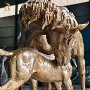 Sculptures de <span class=keywords><strong>poulain</strong></span> et de jumente en bronze grandeur nature RELONG, statues personnalisables, décoration de jardin extérieur à vendre - Product Image 6