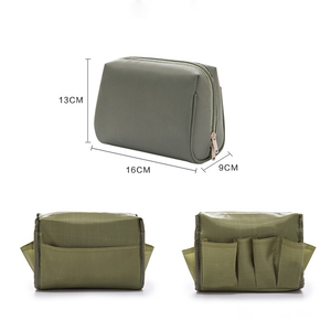 Soft Pu <strong>Leather</strong> Grey Custom Waterproof Travel Women Makeup Cosmetic <strong>Toiletry</strong> <strong>Bag</strong> - Product Image 1