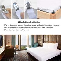 4 pièces blanches réglables pour draps de lit Supports triangulaires pour couvertures de matelas Attaches pour draps ajustés Organisateurs de systèmes de placard