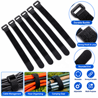 Attaches de câbles réutilisables personnalisées pour l'extérieur, sangles de fixation en nylon réglables avec boucle pour la gestion des câbles