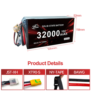 Batterie de drone à semi-conducteurs d'origine usine 30Ah 32Ah, haute densité énergétique, pack de batteries au lithium personnalisé pour aéronefs UAV - Product Image 3