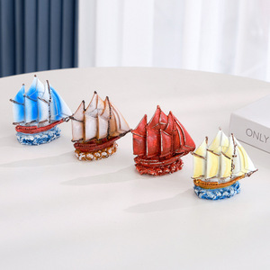Modèle de voilier en résine, ornement décoratif, style méditerranéen, décoration d'intérieur, artisanat artistique, idée cadeau - Product Image 3