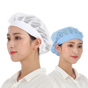 Toptan saç ağları şef-HZM-19022 şef şapkası mutfak pişirme şef kap ayarlanabilir saç ağları yemek servisi çalışma Unisex örgü nefes bere