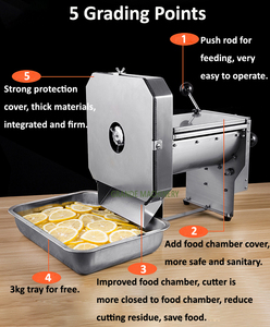Grande petite trancheuse commerciale de légumes racines Machine à déchiqueter Chou Noix de coco Radigh Carotte Tofu séché Trancheuse Cutter - Product Image 3