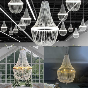 Lampadario di Cristallo di Lusso Personalizzato per Matrimoni, Lampada a Sospensione Ricaricabile Senza Fili <span class=keywords><strong>con</strong></span> Telecomando per Hotel, Illuminazione Decorativa - Product Image 4