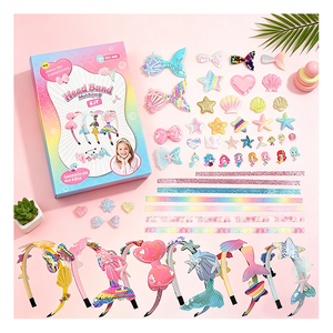 ชุดอุปกรณ์ศิลปะทำเครื่องประดับศีรษะสำหรับเด็กผู้หญิง ลายมงกุฎนางเงือกสีรุ้ง พร้อมสติกเกอร์คริสตัล ของรางวัลในห้องเรียน ของเล่นวันเกิด ชุดของขวัญ - Product Image 5