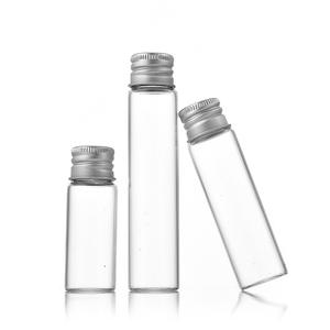 Botella de Vidrio de 22 mm de Diámetro con Tapa de Rosca de Aluminio Plateado, Diseño de Cierre a Presión, Capacidad de 5-12 ml, Opción de Logotipo Personalizado, Conveniente para Polvo - Product Image 4