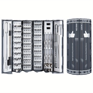 Jeu d'outils professionnel 128-en-1 de tournevis à cliquet magnétique multifonction de précision, pliable, léger, avec étui en acier pour bricolage - Product Image 1