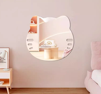 Vente directe d'usine, miroirs de salle de bain flottants irréguliers en diamant, design moderne personnalisé, faits à la main, avec LED, décoration murale