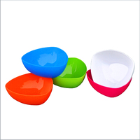 Bol à salade en plastique en gros, dernier design, couleur unie, grande capacité de 3,4 L