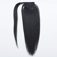Extensions de cheveux humains personnalisées en usine, 100% cheveux humains, queues de cheval droites pour extensions de cheveux humains