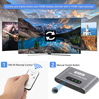 Commutateur HDMI 1x3 haute résolution, prend en charge la résolution 4k30hz 1080p60hz, commutateur HDMI pour ordinateur PC