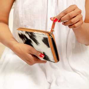 LW Western Style Hair On Hide Color Embossed Cowhide Leather Clutch Women Designed Purse Hot Selling Real Leather Unique <b>Wallet</b> - Product Image 4