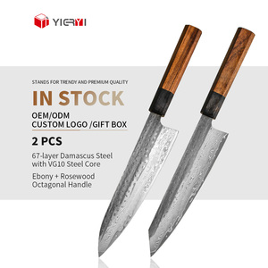 Set Professionale di Coltelli da <span class=keywords><strong>Chef</strong></span> Kiritsuke da 2 Pezzi in Stile Giapponese in Acciaio Damasco, Utensili da Cucina di Alta Qualità in Acciaio Damasco VG10 - Product Image 2