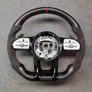 Volant en cuir haute performance personnalisé YLD GLC E S CLS <span class=keywords><strong>AMG</strong></span> W167 W177 W190 W205 W206 W213 W217 W223 en fibre de carbone pour Benz - Product Image 1