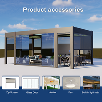 Vente en gros Bioclimatique Persienne Pergola Panneaux Solaires Motorisés Couverture pour Jardin Salle Pavillon & Gazebo