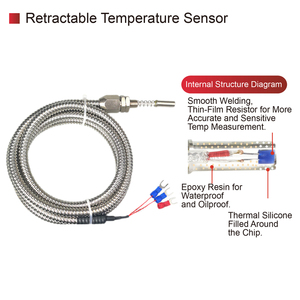 เซ็นเซอร์ <span class=keywords><strong>RTD</strong></span> แบบยืดหยุ่นกันน้ำ -50~200°C เกลียว M8 สำหรับแบริ่งมอเตอร์ เซ็นเซอร์อุณหภูมิ - Product Image 4