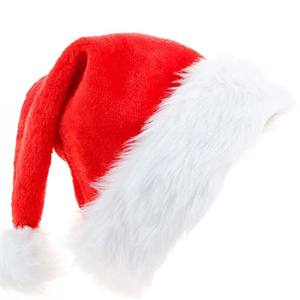 Maßge schneiderte Großhandel Weihnachts mützen Traditionelle rote und weiße Plüsch Weihnachts mütze Party begünstigt Erwachsenen Hut - Product Image 1