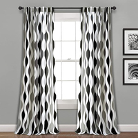 Rideau occultant géométrique de style mid-century, 2 panneaux, rose et gris - Rideaux rétro, draperies vintage pour la maison, le salon ou la chambre à coucher