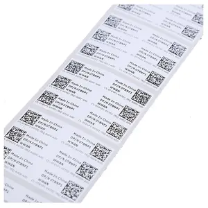 Autocollants d'étiquette de numéro de série de code-barres QR imprimer des fabricants d'étiquettes en vinyle Logo personnalisé PET PVC Shenzhen industrie OEM ODM accepter