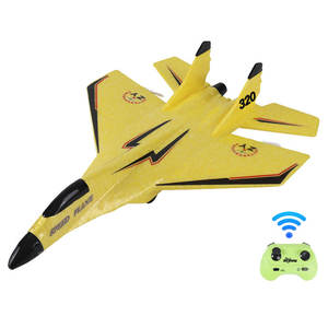 Groothandel 2022 Kids Yellow Su 35 27 2.4G Epp Foam Jet Glider Gevechtsvliegtuigen Radio Afstandsbediening Rc Vliegtuig Vliegtuig Speelgoed