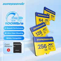 Carte SD Mini Supersonic Y610A haute vitesse en plastique 32 Go-256 Go V30 certifiée CE RoHS FCC pour téléphones et ordinateurs