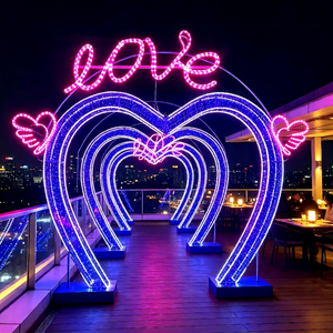 Heart Silhouette Lighting Brings Valentine and Christmas Appeal to Retail Streets Resorts and Event Plaza Displays - Product Image 1