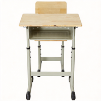 Bureau d'école moderne de haute qualité avec tiroir à crayons, plateau inclinable et pieds en métal pour les élèves du secondaire