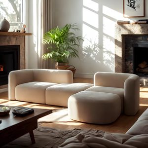 أريكة معيارية قابلة للتحويل إلى سرير بتصميم حواف جميلة ومريحة للجسم لغرفة المعيشة من مصنع المواد الخام - Product Image 3