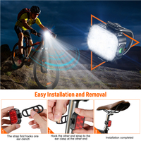 Ensemble de feux LED avant et arrière pour vélo de route VTT Q5, alimentés par batterie, en plastique, avec charge Type-C et batterie 500 mAh