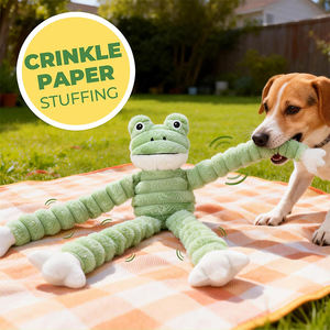 Juguete de Peluche Personalizado con Forma de Rana para Perros, con Papel Arrugado, para Perros Pequeños, Medianos y Grandes, Juguetes de Peluche para Masticar para Mantenerlos Entretenidos - Product Image 5