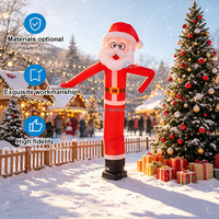 Père Noël Gonflable Air Dancer Sky Dancer, Homme Gonflable Agitant les Bras pour Décoration Publicitaire Extérieure, Jardin, Centre Commercial, Fête