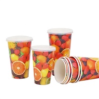 Gobelet en papier simple paroi LOKYO avec revêtement PE, à usage unique, pour boissons froides, anti-fuite, imprimé offset, avec couvercle, pour jus et café