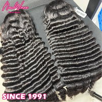Peluca de Encaje HD Transparente 13x4 para Mujeres Afroamericanas, Ondas Profundas, Pelucas Frontales de Encaje HD 13x6, Pelucas de 40 Pulgadas, Cabello Humano Virgen con Frente de Encaje