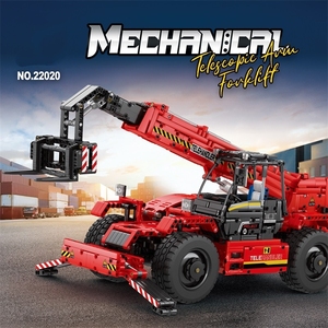 MOC Remote Control Telescopic Boom Forklift <b>Model</b> Toy Educational DIY Construction Set <b>Building</b> Bricks Mechanical Engineering - Product Image 2