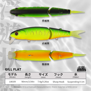 Leurre de pêche flottant segmenté, appât dur en ABS multi-articulé pour la pêche en eau salée et douce (bar, brochet, <span class=keywords><strong>truite</strong></span>) - Product Image 2