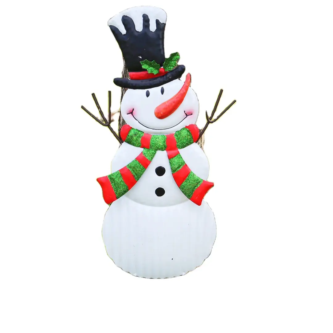Christmas ornaments personalized Metal Snowman stake for Christmas Decorations Garden Holiday stake Gnome