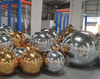 Boules miroir géantes en PVC irisé à double couche, argentées, ballons miroir, ballons gonflables colorés pour la décoration d'événements et de fêtes