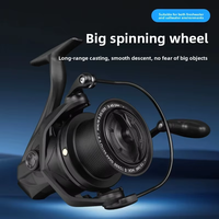 Moulinet de surfcasting Black Warrior Série 10000, entièrement métallique, pour lancer longue distance, pour la pêche en eau salée et les gros poissons