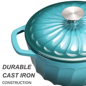 <span class=keywords><strong>Cocotte</strong></span> <span class=keywords><strong>en</strong></span> <span class=keywords><strong>fonte</strong></span> émaillée avec couvercle 3 QT, robuste, compatible four, tous types de cuisinières, antiadhésive, compatible <span class=keywords><strong>induction</strong></span> - Product Image 3