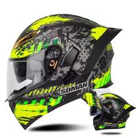 Nouveau casque de moto à double visière avec grand spoiler arrière rabattable, universel quatre saisons, adapté aux hommes et aux femmes, casque de conduite