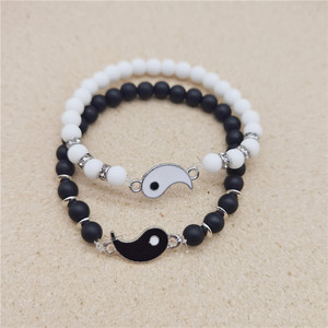 JC Crystal Bestseller Yin <span class=keywords><strong>Yang</strong></span> Taiji Bagua Naturstein Perlenarmband Persönliches Schlichtes Paar Naturstein-Armbänder Schmuck - Product Image 3