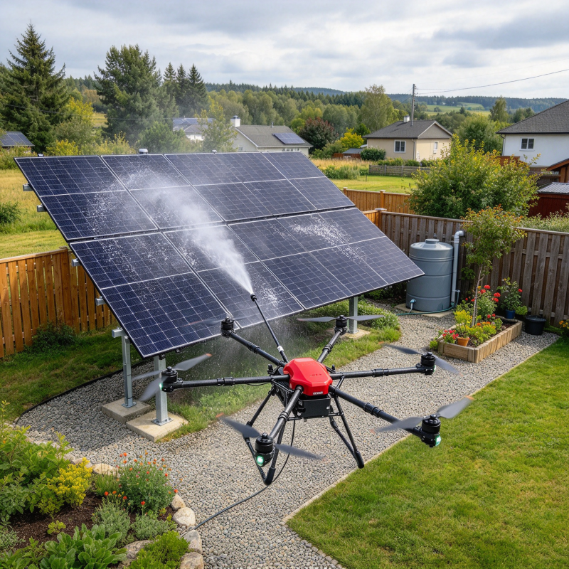 Multi Purpose Facade Roof Solar Panel Cleaning Drone Washing UAV Remote ...