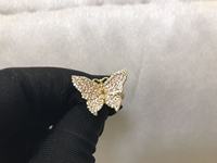 Trendy ring van roestvrij staal met cartoon-design, vlinder, roze CZ diamant, hartvormig frame, mode dames sieraden cadeau