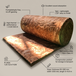 Manta de Lana de Vidrio Ecológica, Libre de Formaldehído, Certificada para el Mercado Australiano AS/NZS 4895.1, Aislamiento Térmico R3.2, 140 mm, Color Marrón - Product Image 2