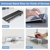 Support pliable adhésif convivial pour ordinateur portable, rehausseur ergonomique à double hauteur pour ordinateur portable, téléphone, tablette et clavier
