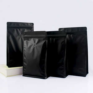 Kho 0.5 LB 1 lb cà phê đóng gói túi Matte đen nhựa tám bên Zip khóa dưới miếng vải hình tam giác Pouch cà phê đóng gói với van - Product Image 2