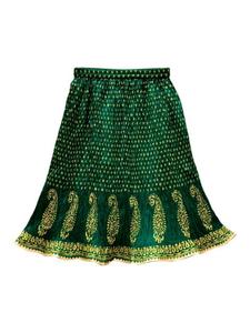 เสื้อทวิชาแบบทอผ้าไร้แขนปักลายพร้อมเลเฮนกาพิมพ์ลาย-สีแดงและสีเขียว - Product Image 5