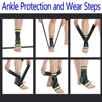 Support de Cheville Réglable Compression Cheville Brace Protecteur pour Courir Football Basketball Nylon Tricoté Gym Bandage Cheville Sangle